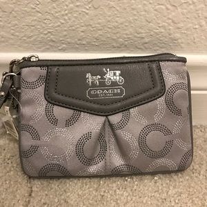 Silver/Grey Coach Wristlet